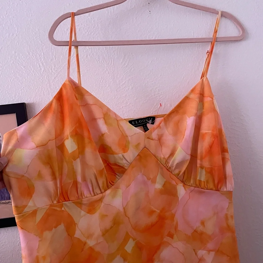 Eloquii Apricot Blossom Slip Dress, 20 - Picture 2 of 9